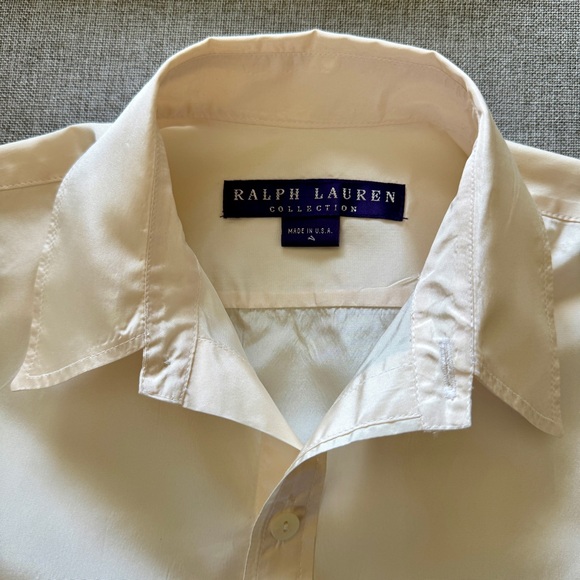 Ralph Lauren Collection Purple Label Dupioni Silk Top Ivory | 4 - Picture 4 of 5
